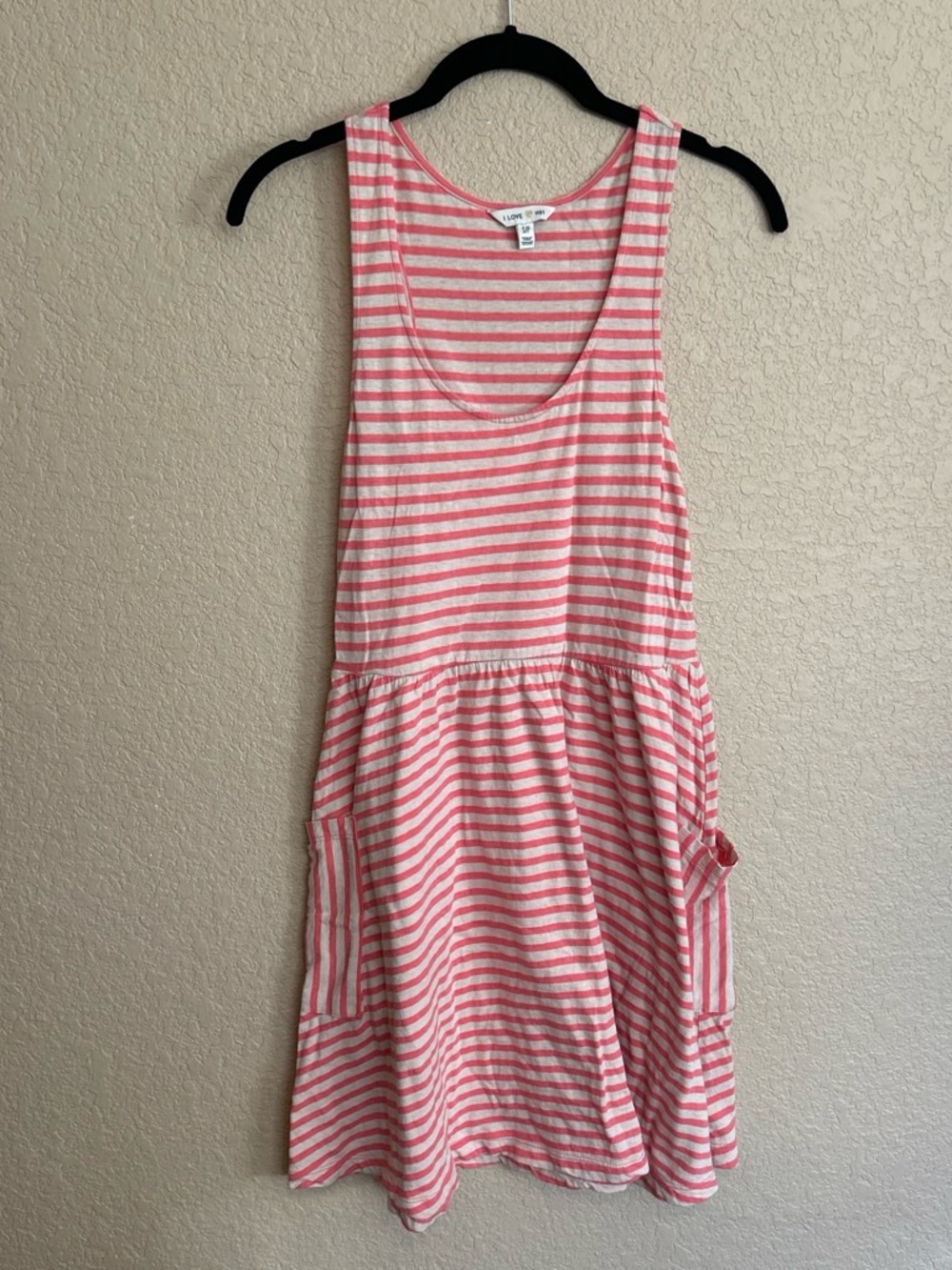 Pink and Cream Pocketed Dress